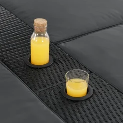 Juskys Syros Polyrattan Lounge Bed - Black< Gartenstühle