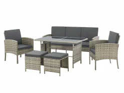 Juskys Lounge Sets^Turin 7 Personen Polyrattan Loungeset