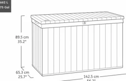 Keter Venetian Aufbewahrungsbox - 670L - 142.5x65.3x89.5cm -< Gartenstuhlauflagen Schutzhüllen|Auflagenboxen