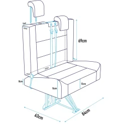 K'Foam Store Wohnmobil Sitze-K'Foam CTA-Rahmen Komfortsitz ohne Isofix - Premium Black