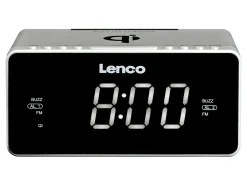 Lenco CR-550 Stereo FM Weckerradio - Silver< Radios
