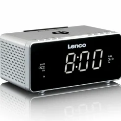 Lenco CR-550 Stereo FM Weckerradio - Silver< Radios