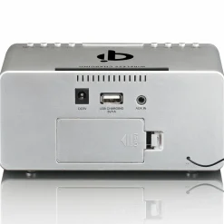 Lenco CR-550 Stereo FM Weckerradio - Silver< Radios