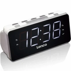 Lenco CR-18 White FM-Radiowecker< Radios