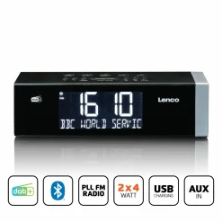 Lenco CR-640BK Stereo FM Radiowecker< Radios