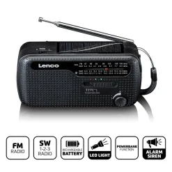 Lenco Radios^MCR-113BK Tragbares Notfall Radio