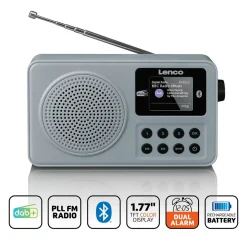 Lenco Radios-PDR-034GY DAB+ Radio - Grau