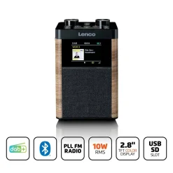 Lenco Radios-PDR-060WD Tragbares DAB+/FM-Radio mit Bluetooth