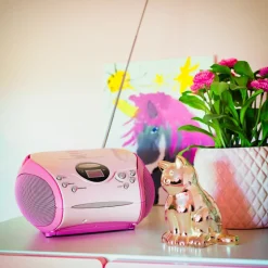 Lenco SCD-24 Tragbares FM-Radio - Pink< Radios