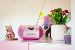 Lenco SCD-24 Tragbares FM-Radio - Pink< Radios