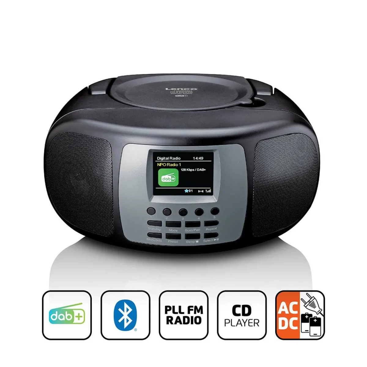 Lenco SCD-860BK Tragbares DAB+/FM Radio< Radios