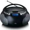 Lenco Radios-SCD-331BK Tragbares FM-Radio mit CD/MP3-Player