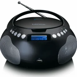 Lenco Radios-SCD-331BK Tragbares FM-Radio mit CD/MP3-Player