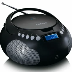 Lenco Radios-SCD-331BK Tragbares FM-Radio mit CD/MP3-Player