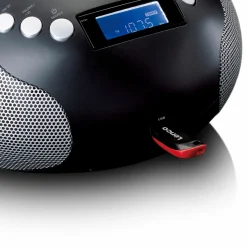 Lenco Radios-SCD-331BK Tragbares FM-Radio mit CD/MP3-Player