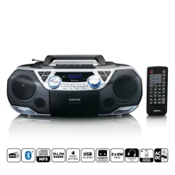 Lenco Radios^SCD-720SI CD-Player Boombox - Schwarz,Silber