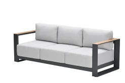 Garden Impressions Levanto Dreisitzbank - carbon black - valley sand light teaklook< Lounge Sets