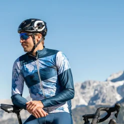 Löffler Fahrradbekleidung-Floes Blue Herren Langarm-Radtrikot