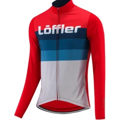 Löffler L/S Messenger Mid Red Herren-Radtrikot< Fahrradbekleidung