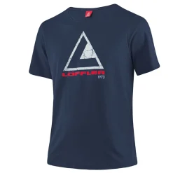 Löffler M Printshirt L50 blaues Kurzarmshirt< Shirts