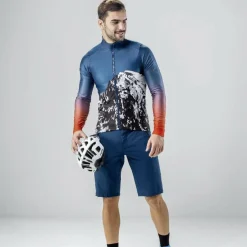 Löffler Fahrradbekleidung^Scarp blaues Herren Langarm-Radtrikot