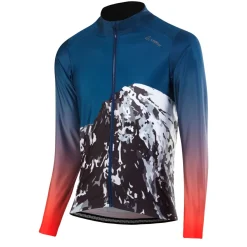 Löffler Fahrradbekleidung-Scarp blaues Herren Langarm-Radtrikot