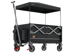 LifeGoods 80 kg Bollerwagen mit Dach - Anthracite< Bollerwagen