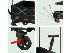 LifeGoods 80 kg Bollerwagen mit Dach - Anthracite< Bollerwagen