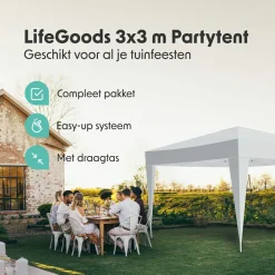 LifeGoods Partyzelte^3x3 m partytent - White