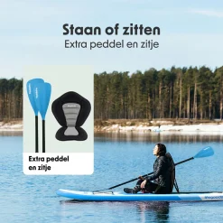 LifeGoods Sup Boards^Allround Compact SUP Board mit Sitz - Sky Blue