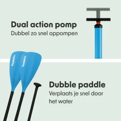 LifeGoods Sup Boards^Allround Compact SUP Board mit Sitz - Sky Blue