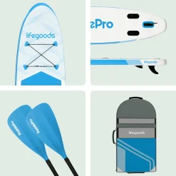 LifeGoods Sup Boards^Allround Compact SUP Board mit Sitz - Sky Blue