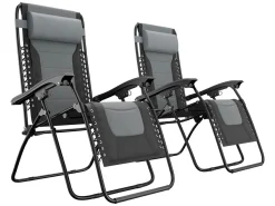 LifeGoods Comfort 2er-Set Relaxstühle - Black/Grey< Relaxstühle