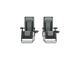 LifeGoods Comfort 2er-Set Relaxstühle - Black/Grey< Relaxstühle