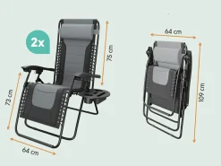 LifeGoods Comfort 2er-Set Relaxstühle - Black/Grey< Relaxstühle
