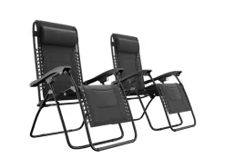LifeGoods Comfort 2er-Set Relaxstühle - Black< Relaxstühle