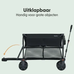 LifeGoods Bollerwagen^Doppel 400L bollerwagen - Black