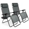 LifeGoods 2er-Set Relaxstühle mit Beistelltisch - Dark Grey< Relaxstühle