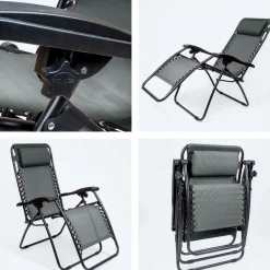 LifeGoods 2er-Set Relaxstühle mit Beistelltisch - Dark Grey< Relaxstühle