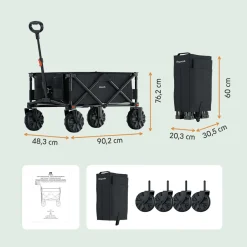 LifeGoods Bollerwagen^135L bollerwagen - Black
