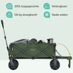 LifeGoods 200L bollerwagen - Green< Bollerwagen