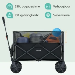 LifeGoods Bollerwagen^230L bollerwagen - Black