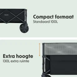 LifeGoods Bollerwagen^230L bollerwagen - Black