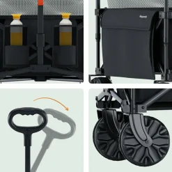 LifeGoods Bollerwagen^230L bollerwagen - Black