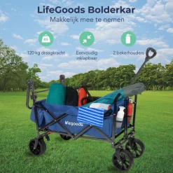 LifeGoods 90L bollerwagen - Blue< Bollerwagen