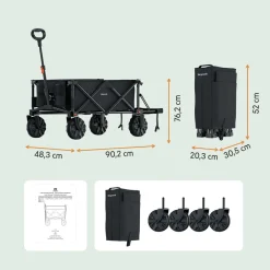 LifeGoods 200L bollerwagen - Black< Bollerwagen
