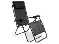 LifeGoods Relaxstühle^Liegestuhl mit Beistelltisch - Black