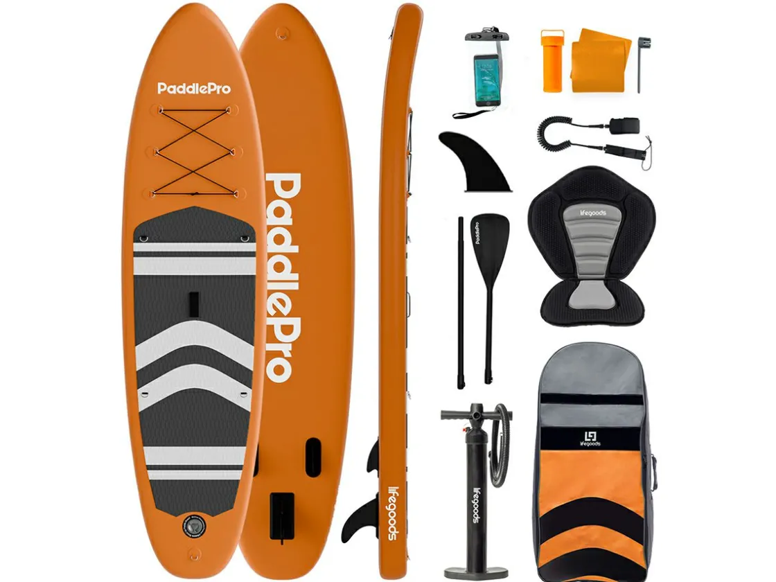 LifeGoods Sup Boards-PaddlePro SUP Board mit Sitz - Orange