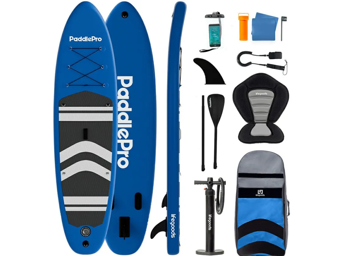 LifeGoods Sup Boards-PaddlePro SUP Board mit Sitz - Blue