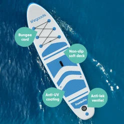 LifeGoods PaddlePro SUP Board mit Sitz - White/Sky Blue< Sup Boards